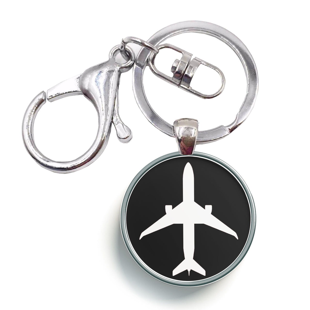Airplane & Circle Designed Circle Key Chains