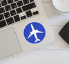 Airplane & Circle (Blue) Designed Stickers