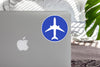 Airplane & Circle (Blue) Designed Stickers