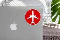 Thumbnail for Airplane & Circle (Red) Designed Stickers