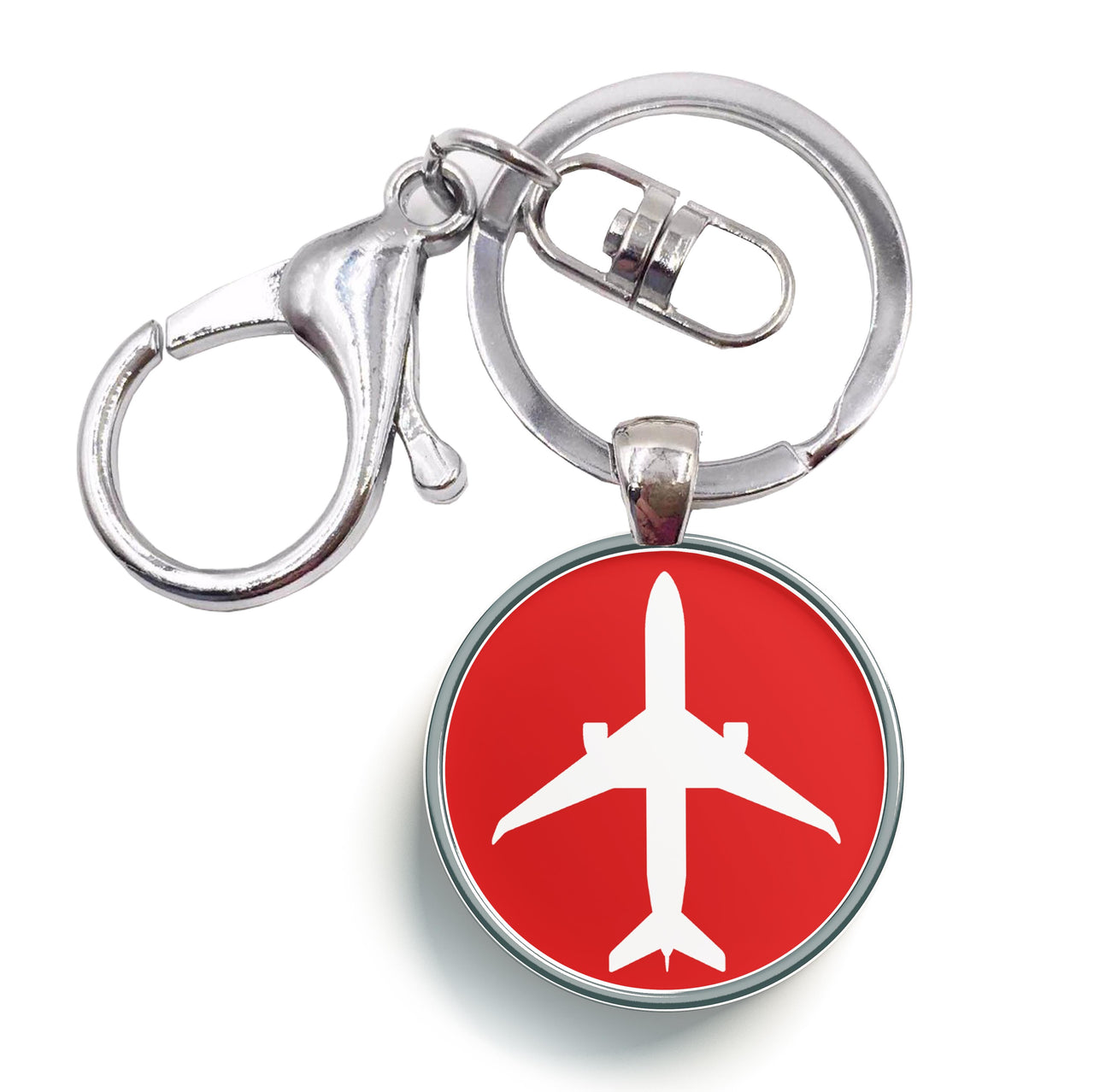 Airplane & Circle Designed Circle Key Chains