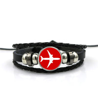 Thumbnail for Airplane & Circle Designed Leather Bracelets