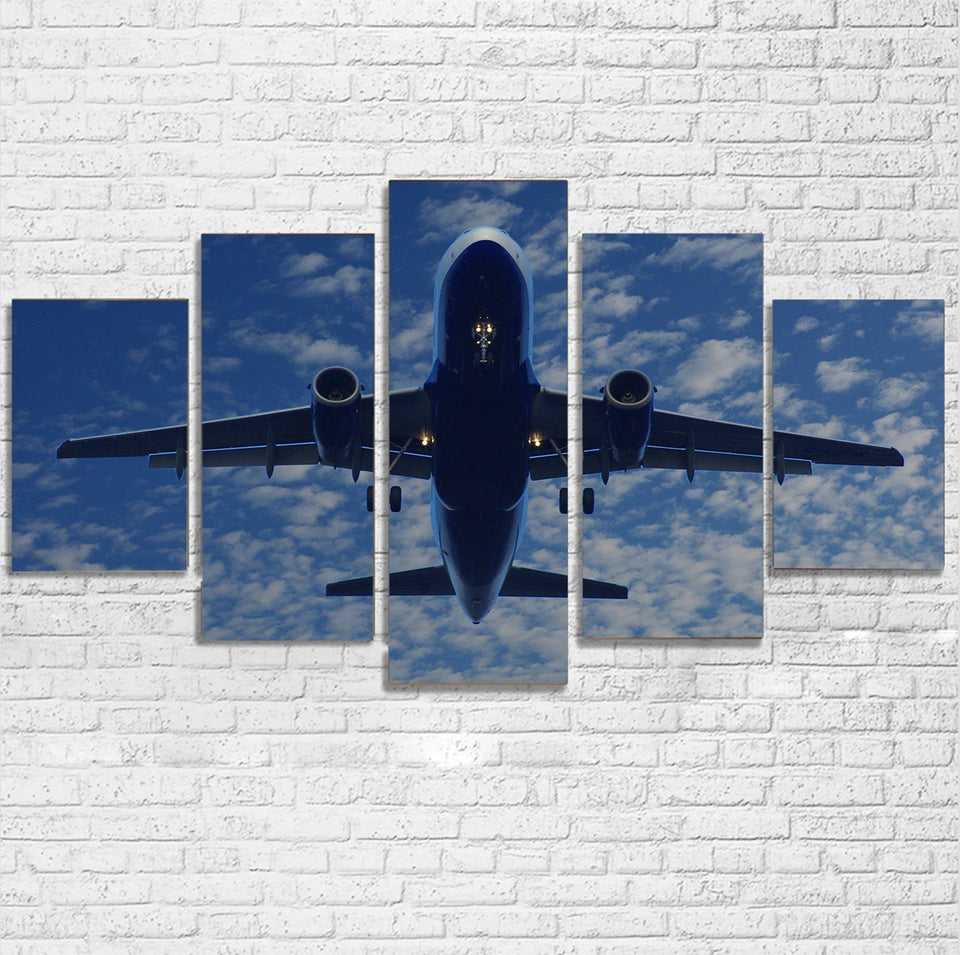 Airplane From Below Printed Multiple Canvas Poster Aviation Shop 