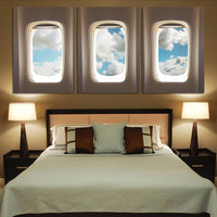 Thumbnail for Airplane Windows & Clouds Printed Canvas Posters (3 Pieces) Aviation Shop 