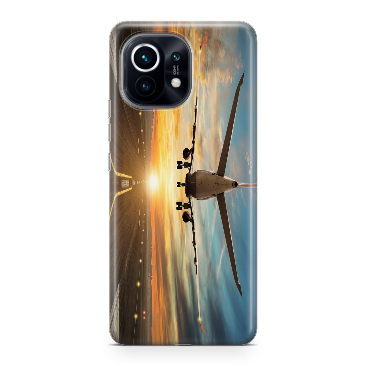 Airplane over Runway Towards the Sunrise Designed Xiaomi Cases