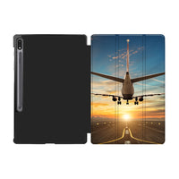 Thumbnail for Airplane over Runway Towards the Sunrise Designed Samsung Tablet Cases