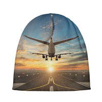 Thumbnail for Airplane over Runway Towards the Sunrise Designed Knit 3D Beanies