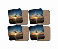 Thumbnail for Airplane over Runway Towards the Sunrise Designed Coasters
