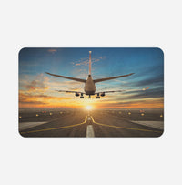 Thumbnail for Airplane over Runway Towards the Sunrise Designed Bath Mats