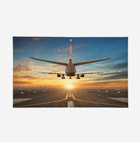 Thumbnail for Airplane over Runway Towards the Sunrise Designed Door Mats