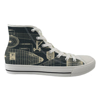 Thumbnail for Airplanes Fuselage & Details Designed Long Canvas Shoes (Women)