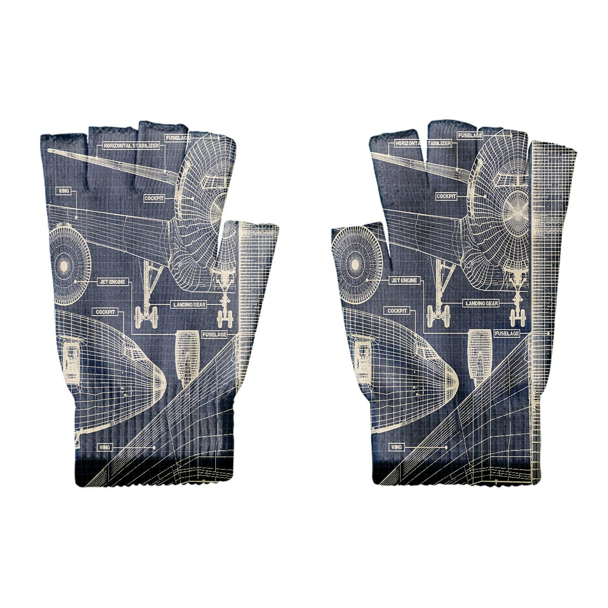 Airplanes Fuselage & Details Designed Cut Gloves