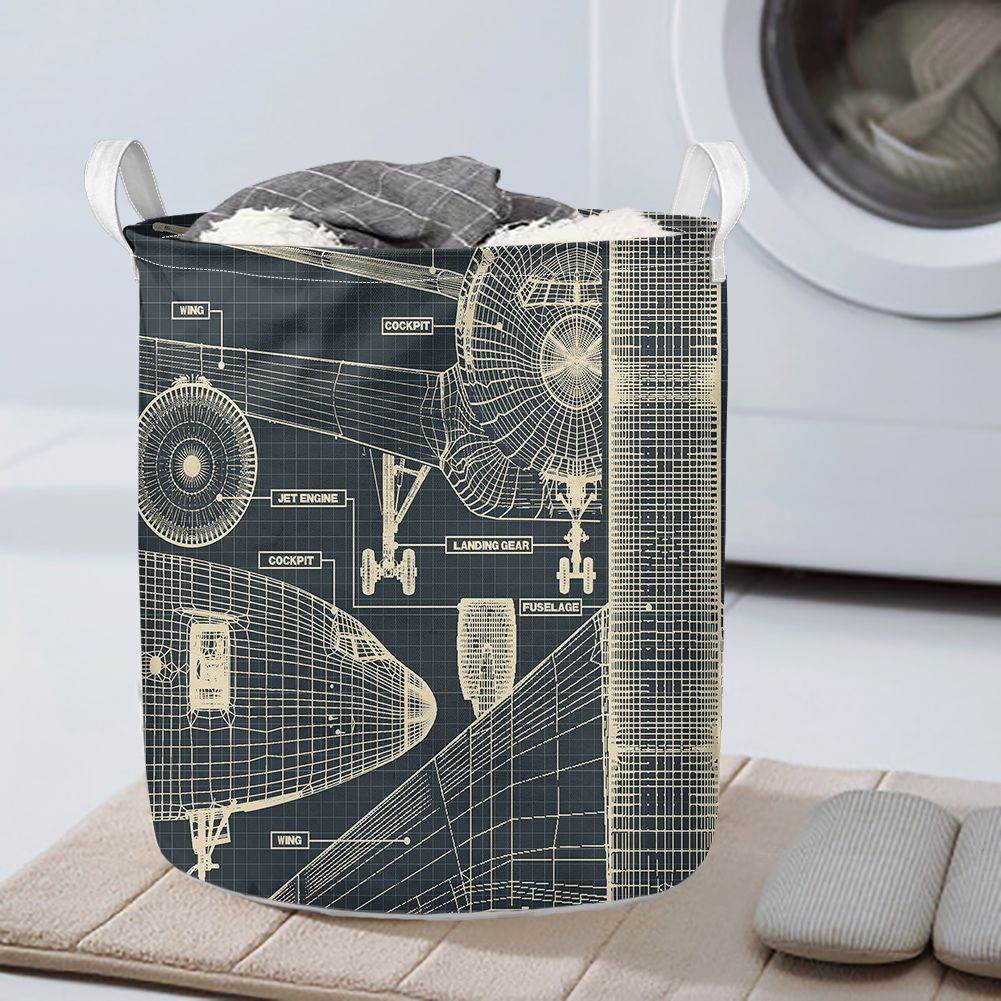 Airplanes Fuselage & Details Designed Laundry Baskets