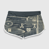 Thumbnail for Airplanes Fuselage & Details Designed Women Beach Style Shorts