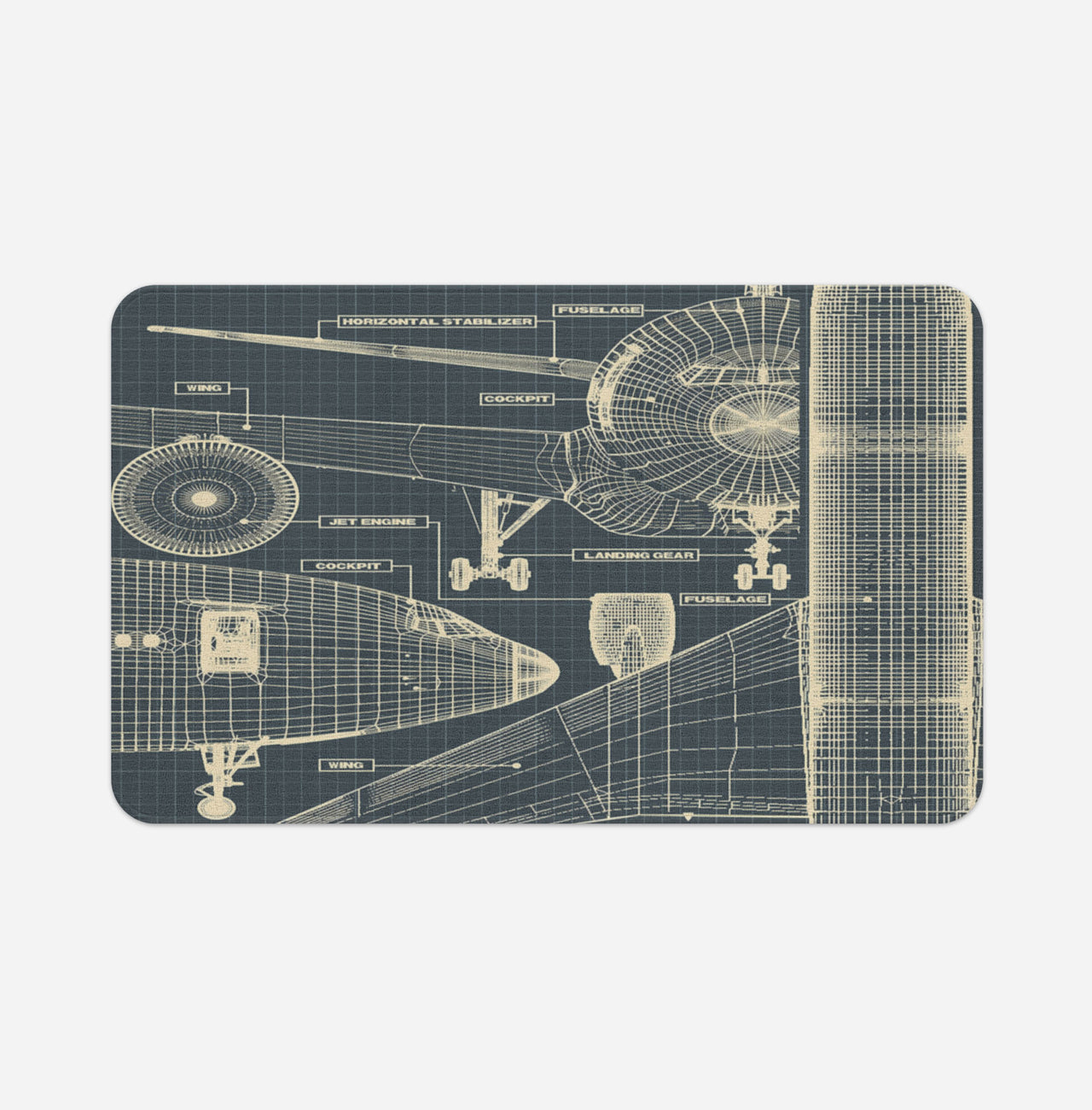 Airplanes Fuselage & Details Designed Bath Mats