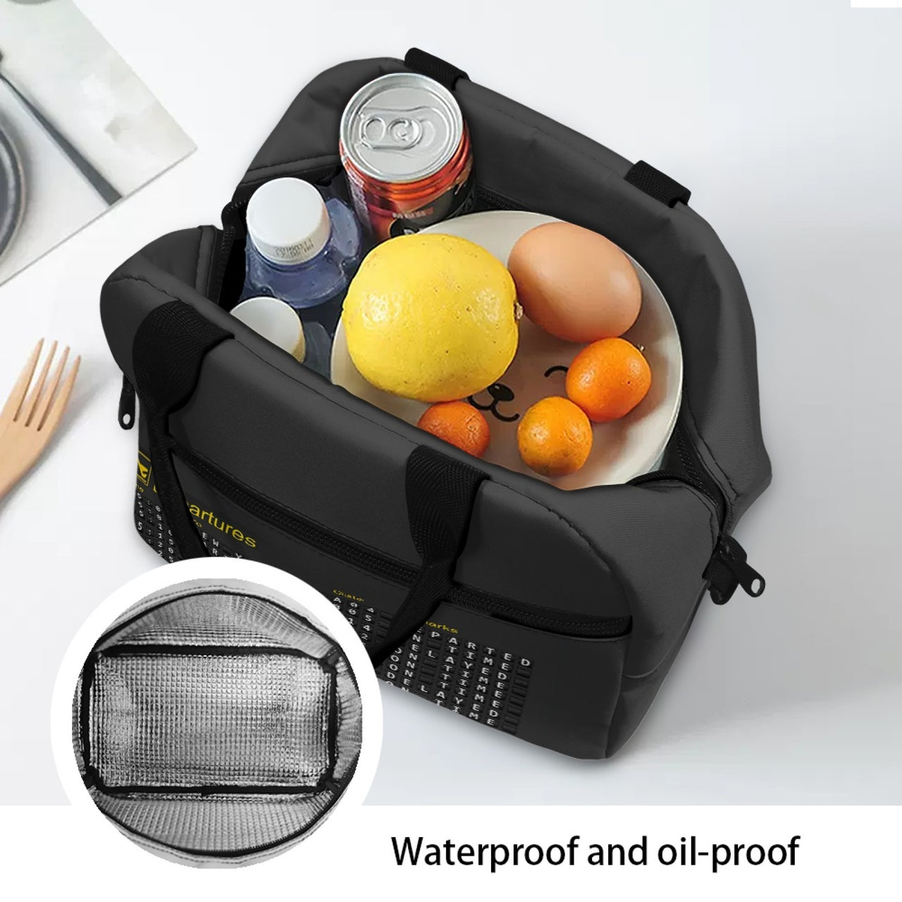 Airport Departure Sign Designed Lunch Bags