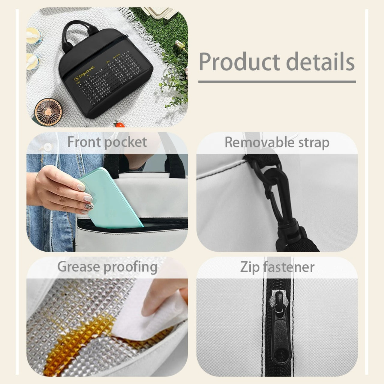 Airport Departure Sign Designed Lunch Bags