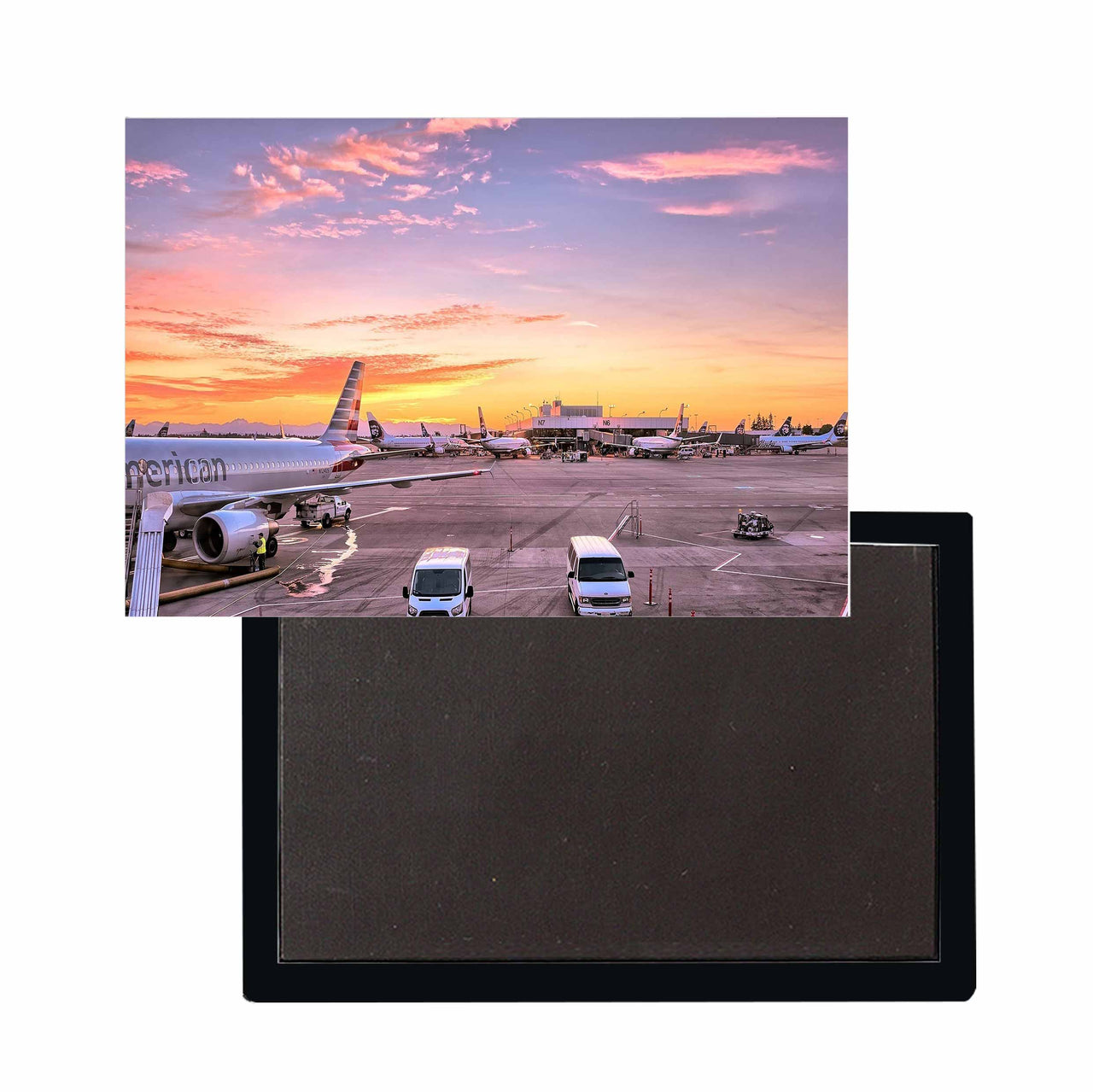 Airport Photo During Sunset Designed Magnets