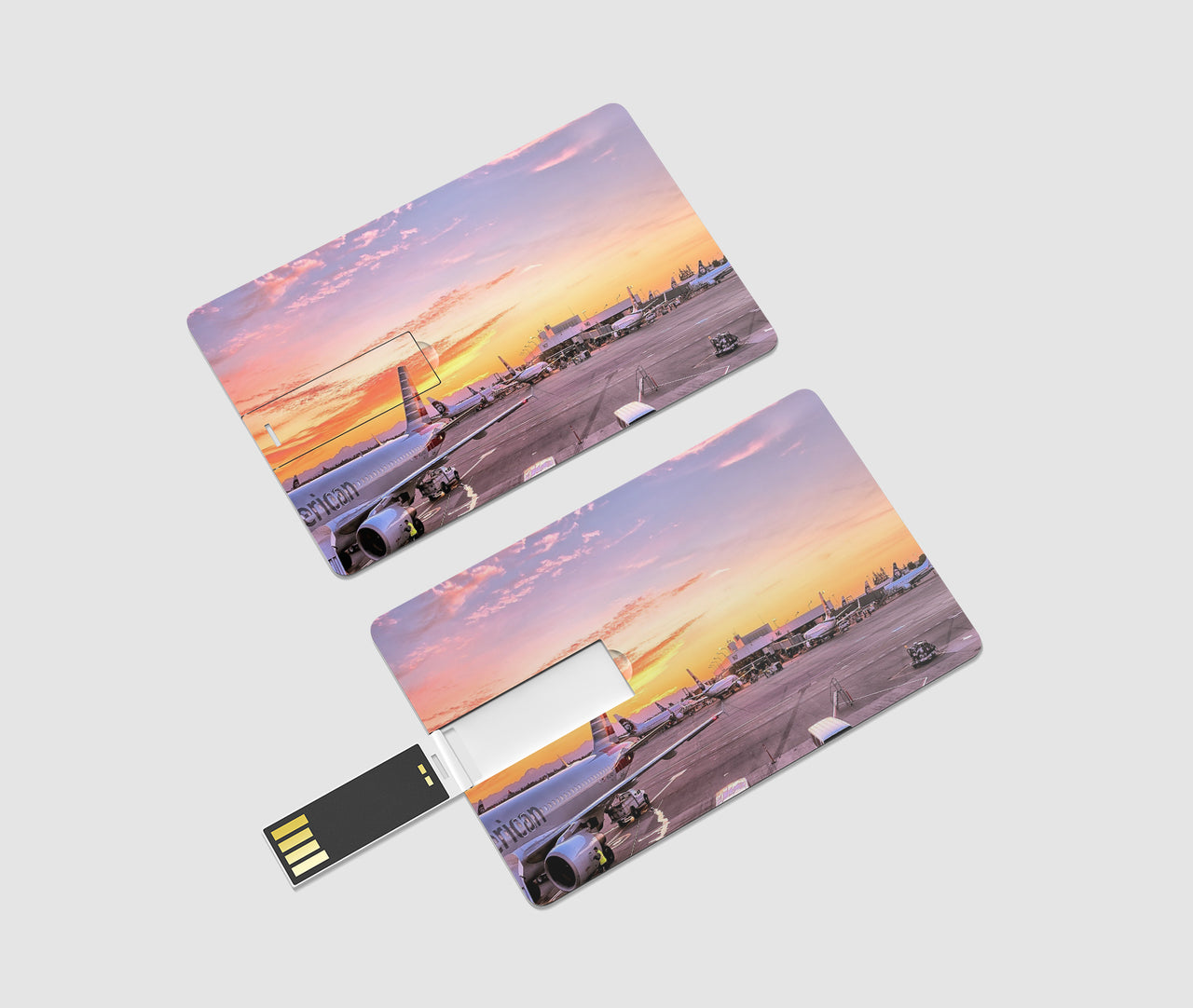Airport Photo During Sunset Designed USB Cards