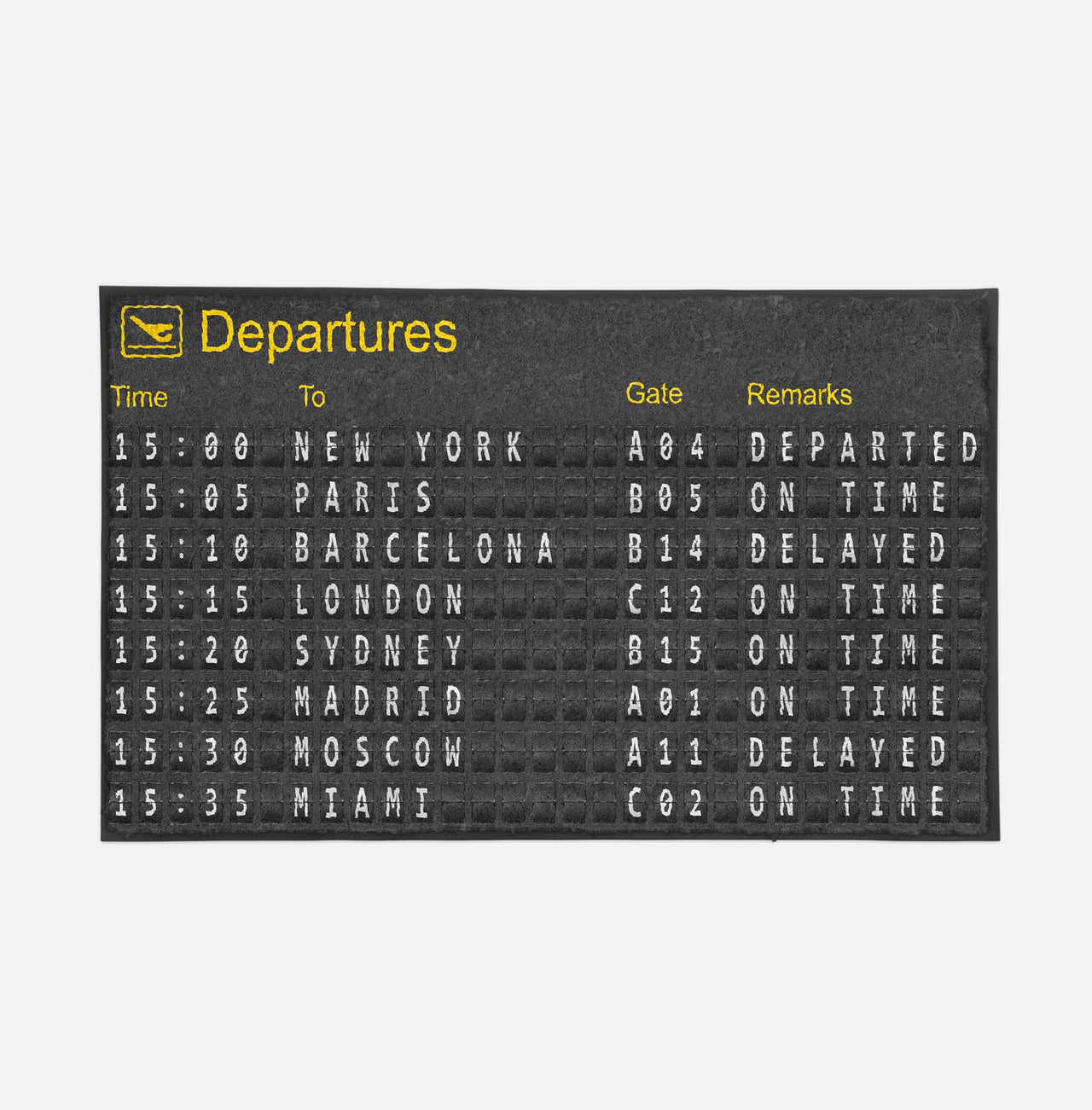 Airport Departure Sign Designed Door Mats