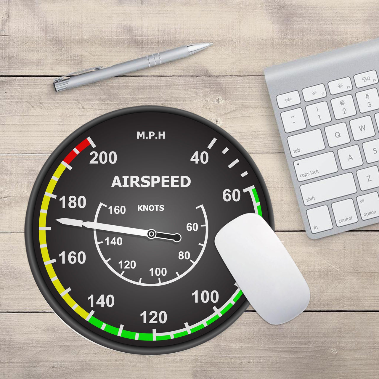 Airplane Instrument Series "Airspeed 2" Designed Mouse Pads Pilot Eyes Store 