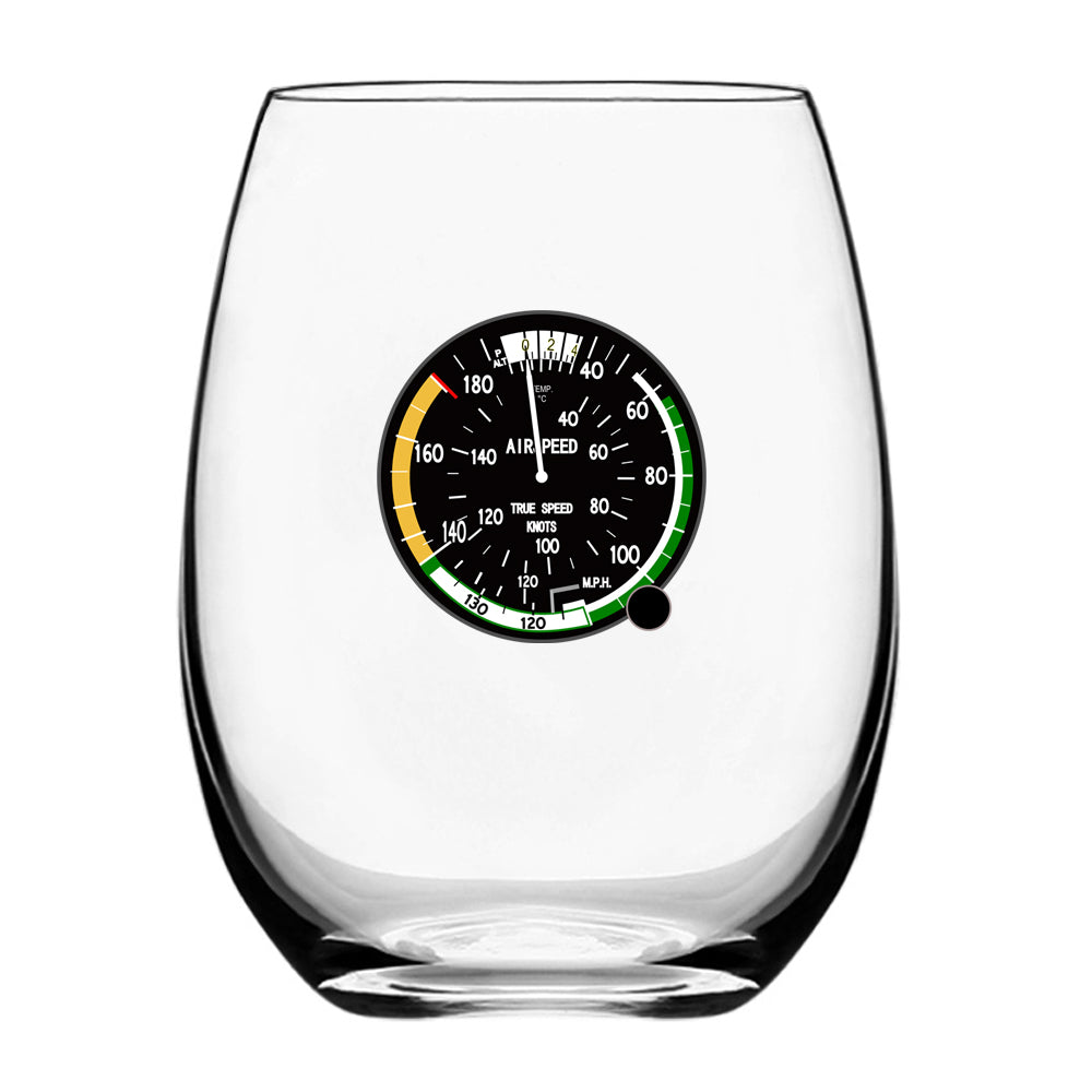 Airspeed Indicator Designed Water & Drink Glasses