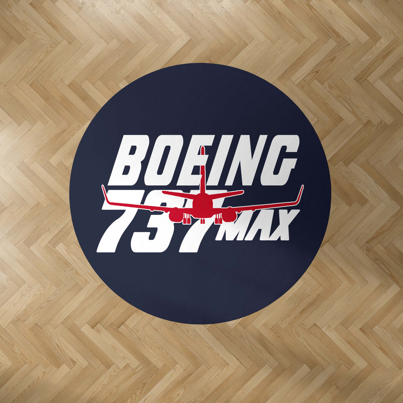 Amazing Boeing 737 Max Designed Carpet & Floor Mats (Round)