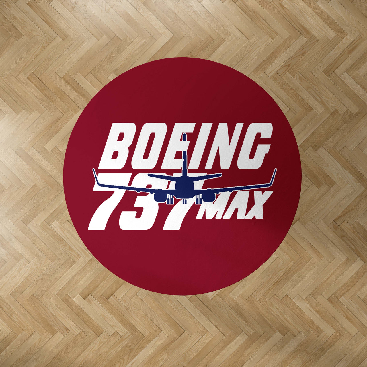 Amazing Boeing 737 Max Designed Carpet & Floor Mats (Round)
