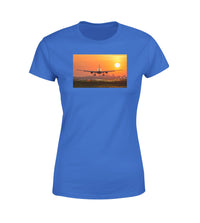 Thumbnail for Amazing Airbus A330 Landing at Sunset Designed Women T-Shirts