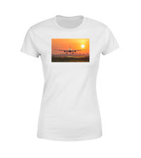Thumbnail for Amazing Airbus A330 Landing at Sunset Designed Women T-Shirts
