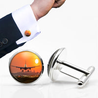 Thumbnail for Amazing Airbus A330 Landing at Sunset Designed Cuff Links