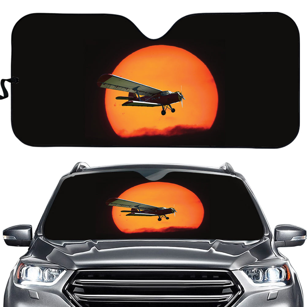 Amazing Antonov-2 With Sunset Designed Car Sun Shade