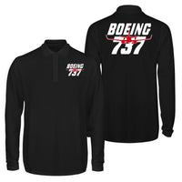 Thumbnail for Amazing Boeing 737 Designed Long Sleeve Polo T-Shirts (Double-Side)
