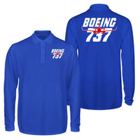 Thumbnail for Amazing Boeing 737 Designed Long Sleeve Polo T-Shirts (Double-Side)