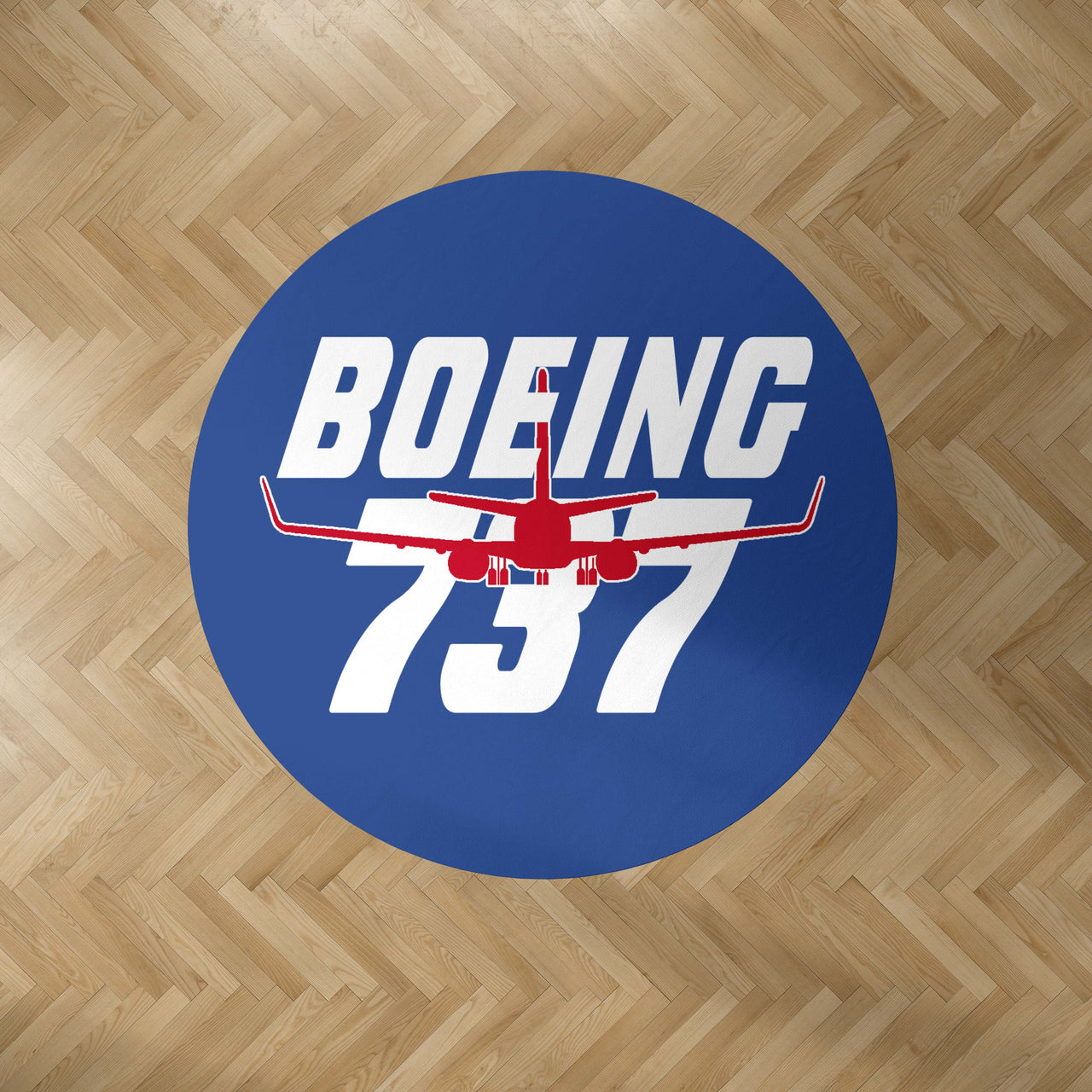 Amazing Boeing 737 Designed Carpet & Floor Mats (Round)
