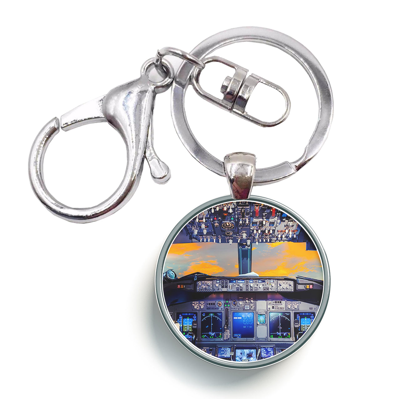 Amazing Boeing 737 Cockpit Designed Circle Key Chains