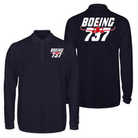 Thumbnail for Amazing Boeing 737 Designed Long Sleeve Polo T-Shirts (Double-Side)