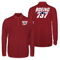 Thumbnail for Amazing Boeing 737 Designed Long Sleeve Polo T-Shirts (Double-Side)