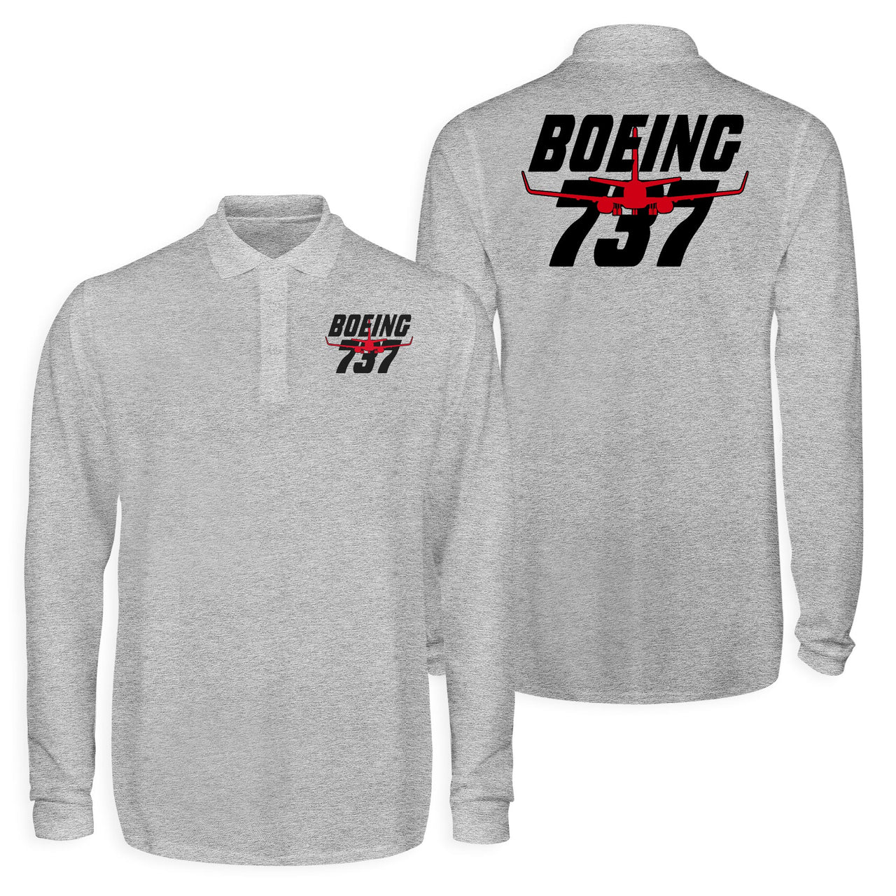Amazing Boeing 737 Designed Long Sleeve Polo T-Shirts (Double-Side)