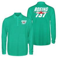 Thumbnail for Amazing Boeing 737 Designed Long Sleeve Polo T-Shirts (Double-Side)