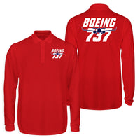 Thumbnail for Amazing Boeing 737 Designed Long Sleeve Polo T-Shirts (Double-Side)
