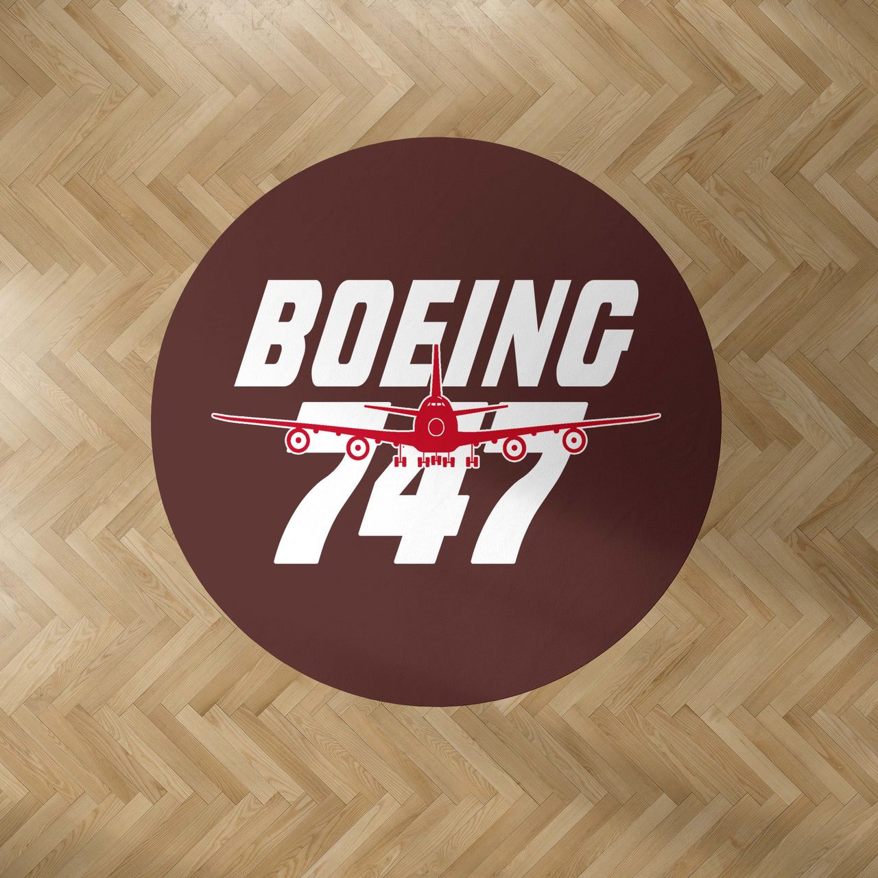 Amazing Boeing 747 Designed Carpet & Floor Mats (Round)