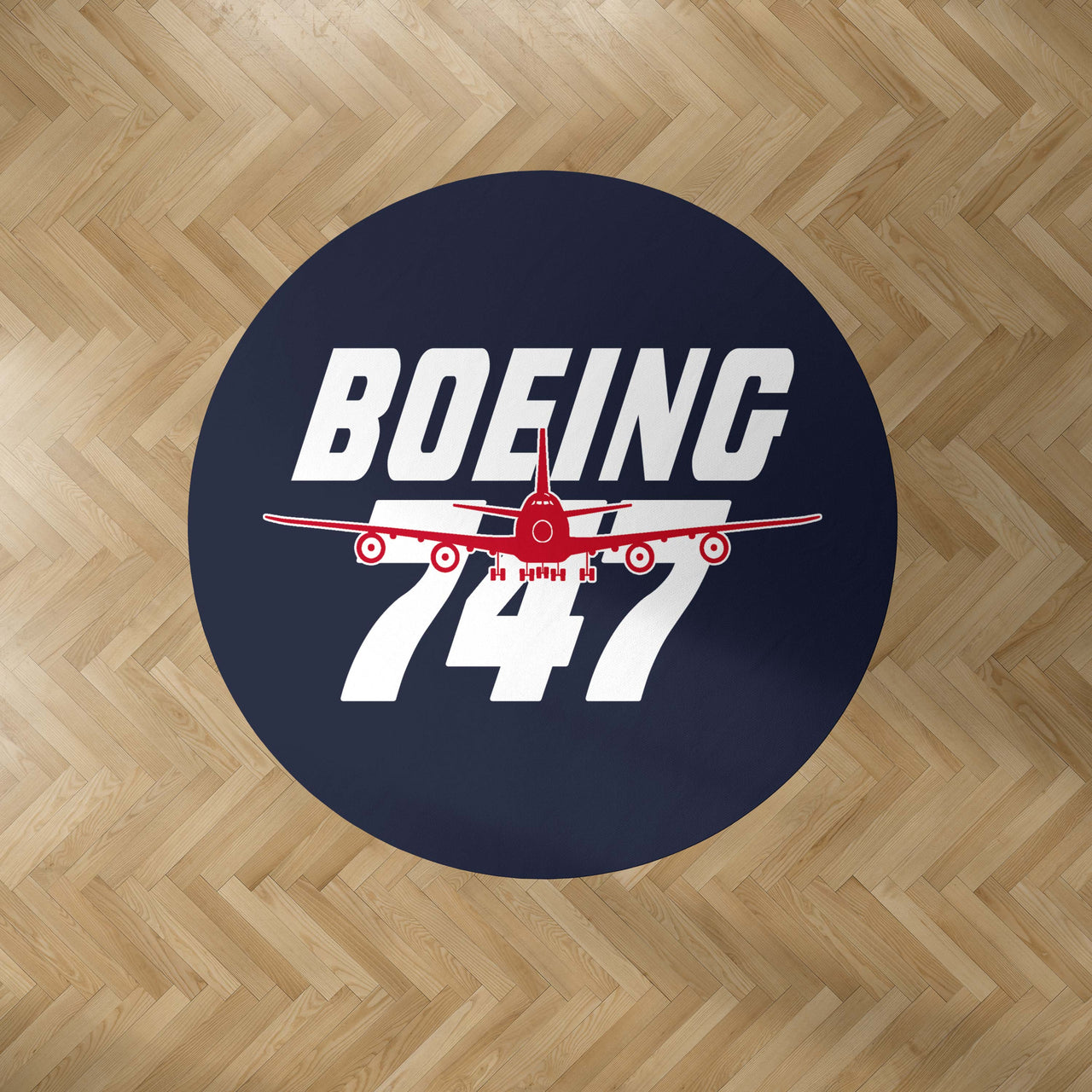 Amazing Boeing 747 Designed Carpet & Floor Mats (Round)