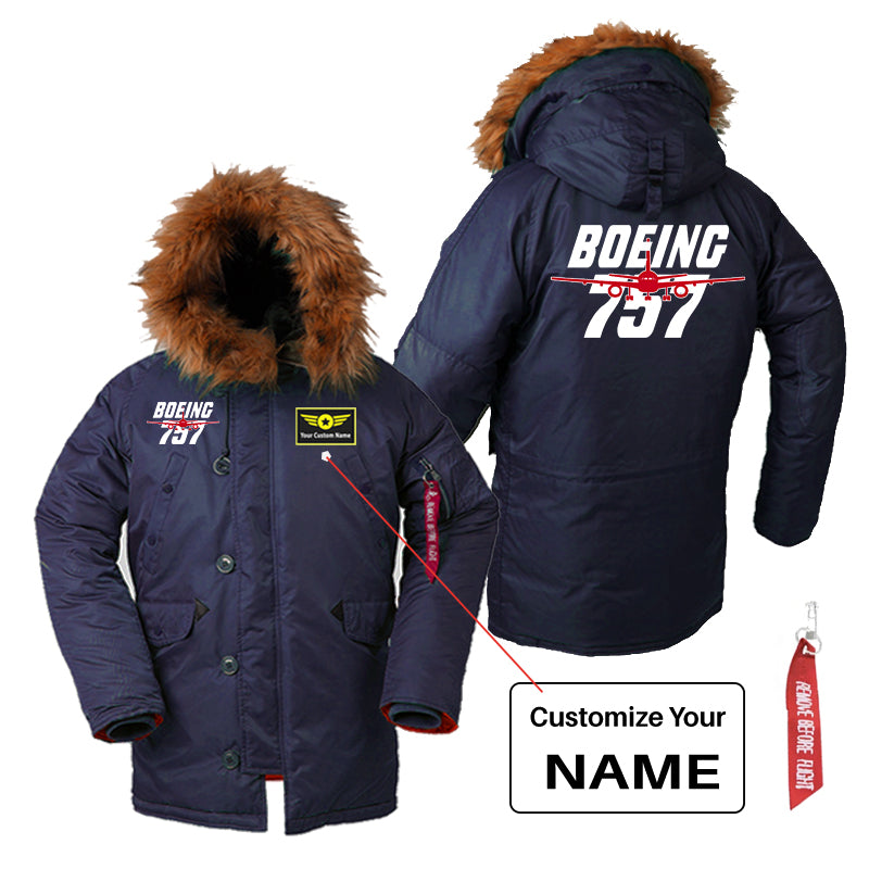 Amazing Boeing 757 Designed Parka Bomber Jackets
