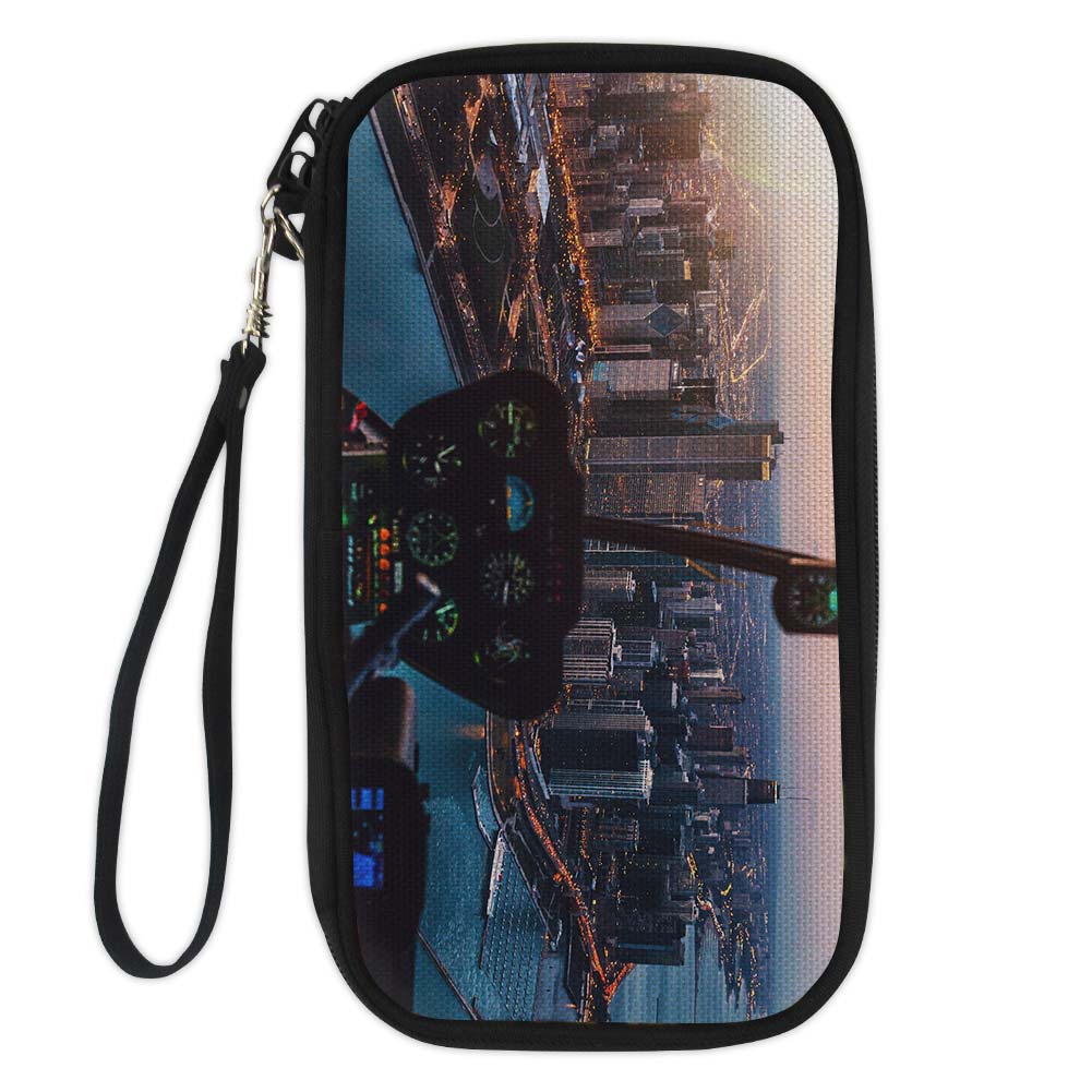 Amazing City View from Helicopter Cockpit Designed Travel Cases & Wallets