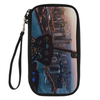 Thumbnail for Amazing City View from Helicopter Cockpit Designed Travel Cases & Wallets