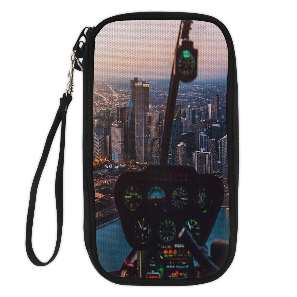 Amazing City View from Helicopter Cockpit Designed Travel Cases & Wallets