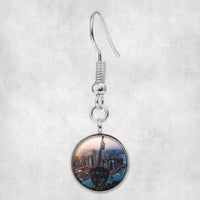 Thumbnail for Amazing City View from Helicopter Cockpit Designed Earrings