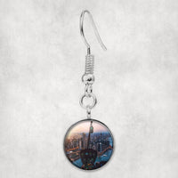 Thumbnail for Amazing City View from Helicopter Cockpit Designed Earrings