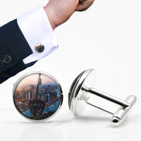 Thumbnail for Amazing City View from Helicopter Cockpit Designed Cuff Links